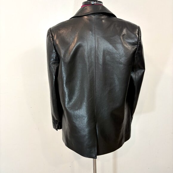 Aritzia Wilfred Memories Faux Leather Blazer Black Perfect Condition 90s S - Picture 4 of 12